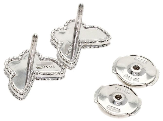 Orecchini Sweet Alhambra Papillon in oro bianco 18K e turchese Van Cleef & Arpels Argento - vista 2