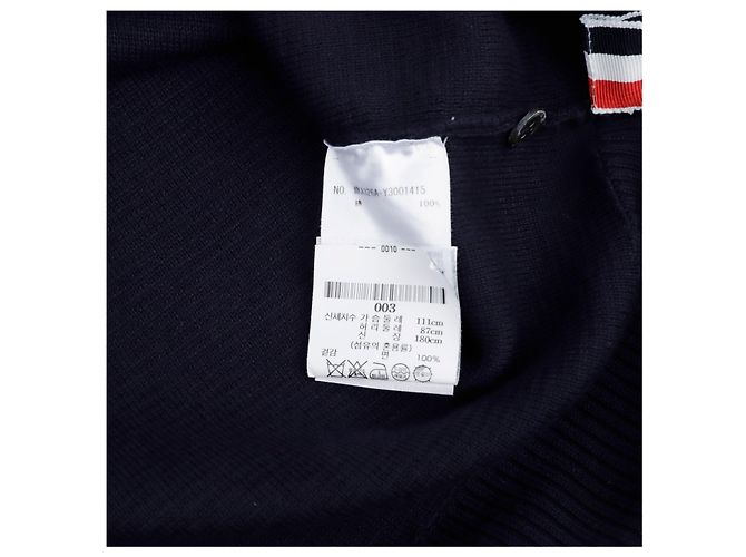 Thom Browne Milano Stitch Crewneck Pullover mit Armband Navy Blau - Ansicht 11