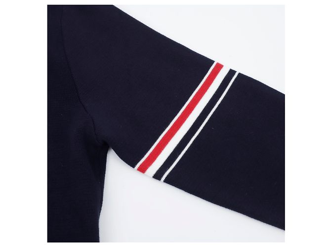 Thom Browne Milano Stitch Crewneck Pullover mit Armband Navy Blau - Ansicht 4