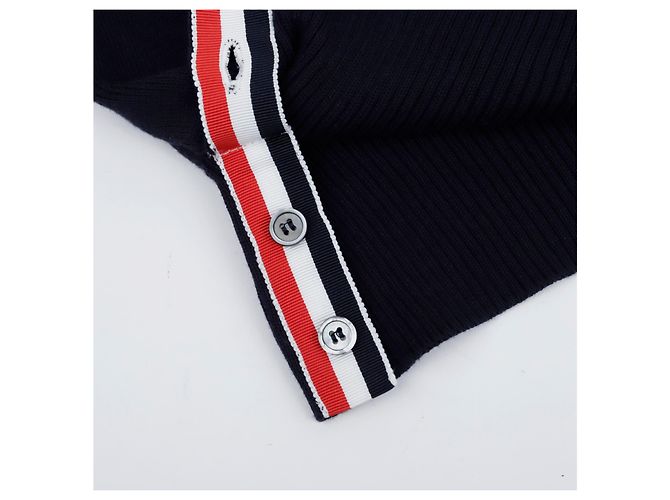 Thom Browne Milano Stitch Crewneck Pullover mit Armband Navy Blau - Ansicht 8