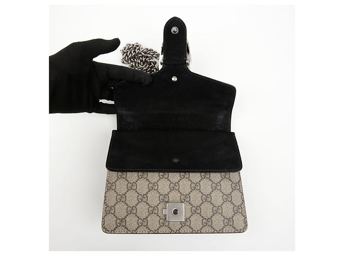 Gucci Mini borsa a tracolla Dionysus in tela GG Supreme nera Nero - vista 12
