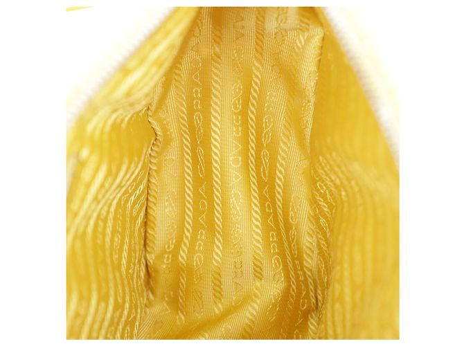 Prada Borsa Bandoliera Triangle in Rafia Gialla Giallo - vista 12