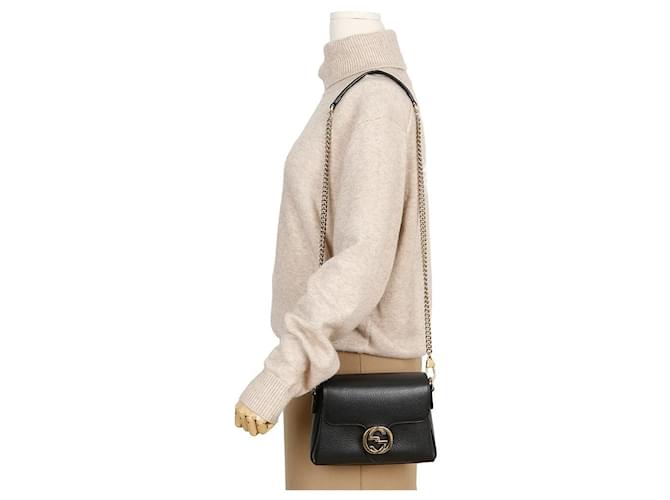 Gucci Interlocking Mini Chain Schultertasche Schwarz - Ansicht 11