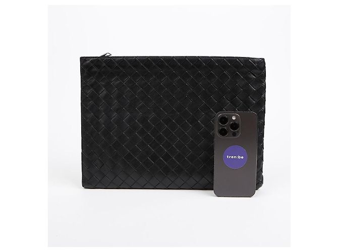 Bottega Veneta Pochette con mezza zip Intrecciato Nero - vista 8