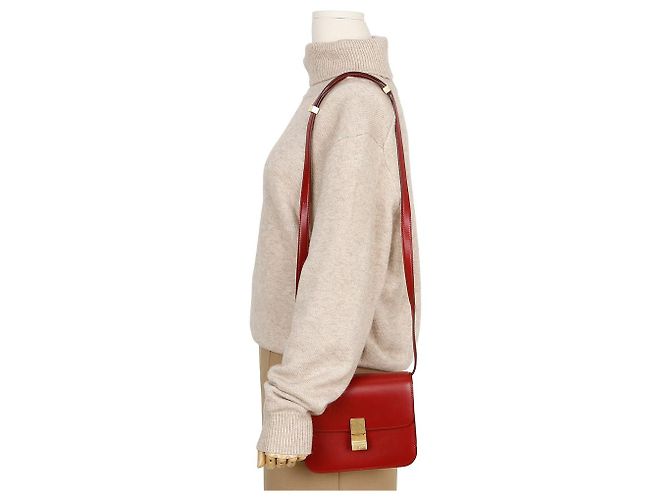 Céline Mini borsa a tracolla in pelle di vitello Classic Box Rossa Rosso - vista 10