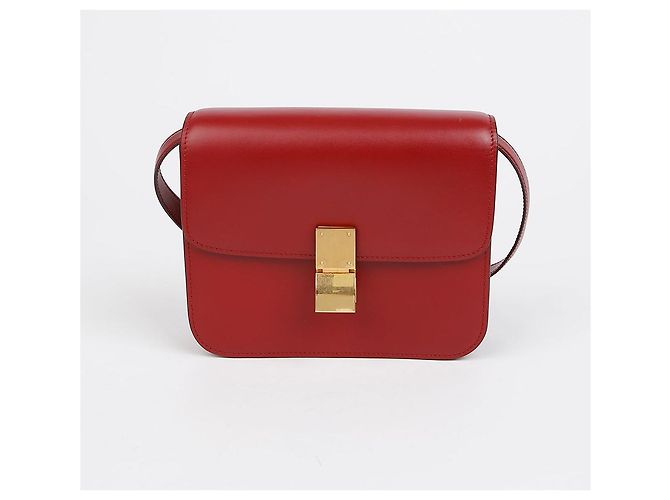Céline Mini borsa a tracolla in pelle di vitello Classic Box Rossa Rosso - vista 2