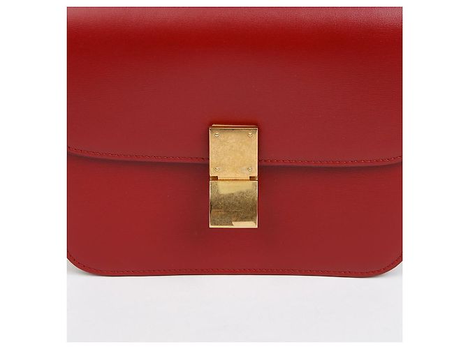Céline Mini borsa a tracolla in pelle di vitello Classic Box Rossa Rosso - vista 3