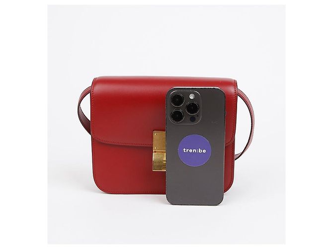 Céline Mini borsa a tracolla in pelle di vitello Classic Box Rossa Rosso - vista 7