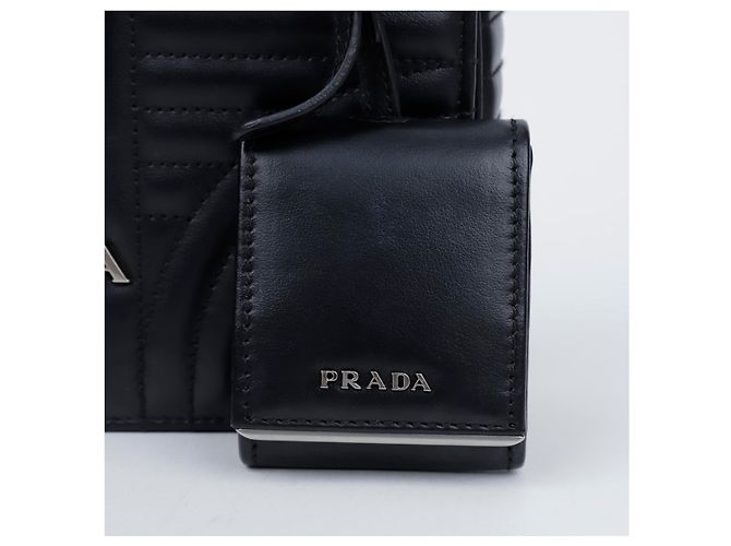 Prada Borsa a tracolla Diagram in pelle di vitello morbida nera - vista 3