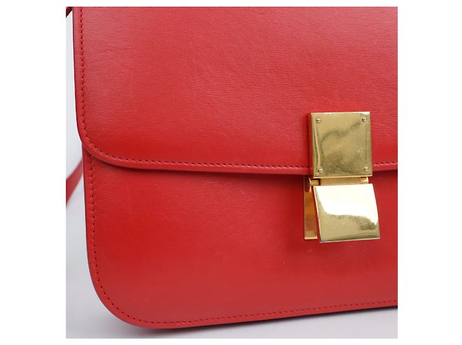 Céline Borsa a tracolla Classic Box in pelle rossa taglia Medium Rosso - vista 14