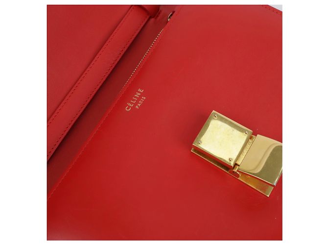 Céline Borsa a tracolla Classic Box in pelle rossa taglia Medium Rosso - vista 17