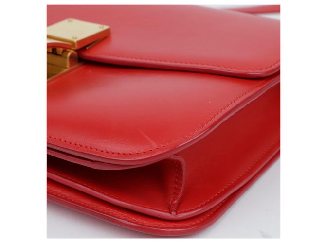 Céline Borsa a tracolla Classic Box in pelle rossa taglia Medium Rosso - vista 6