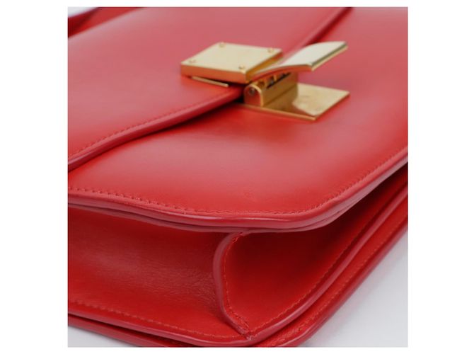 Céline Borsa a tracolla Classic Box in pelle rossa taglia Medium Rosso - vista 8