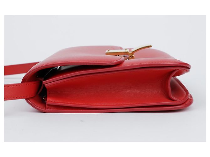 Céline Borsa a tracolla Classic Box in pelle rossa taglia Medium Rosso - vista 9