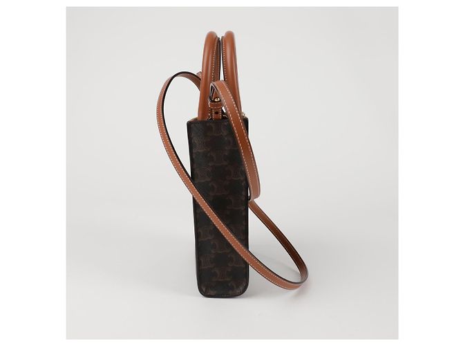 Céline Verticaler Mini Cabas Tote Schultertasche Braun - Ansicht 2