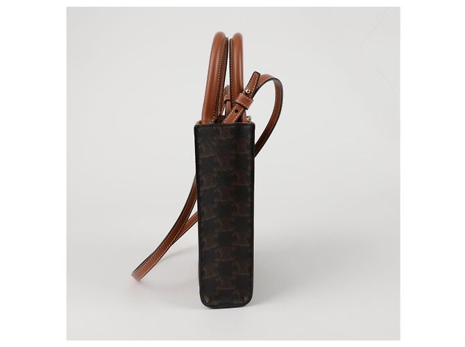 Céline Verticaler Mini Cabas Tote Schultertasche Braun - Ansicht 5