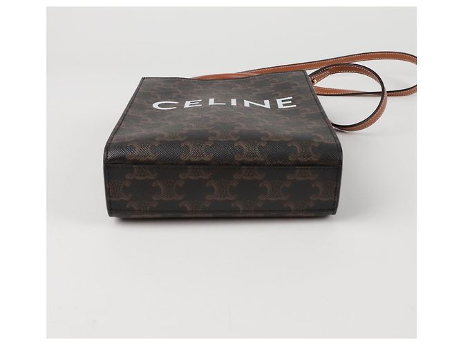Céline Verticaler Mini Cabas Tote Schultertasche Braun - Ansicht 6