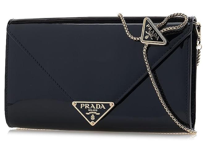 Prada Mini clutch in vernice Nero - vista 2