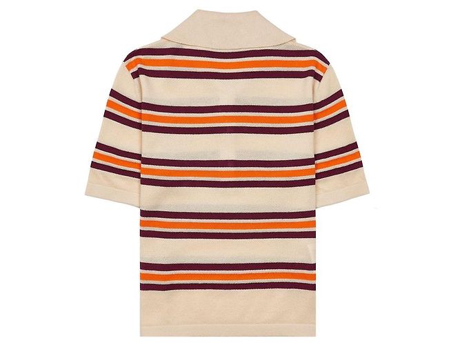 Miu Miu Polo de malha de seda e algodão Laranja - vista 2