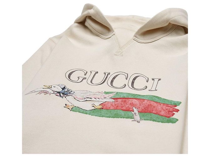 Gucci Felpa con cappuccio in cotone stampato per ragazzi Bianco - vista 3