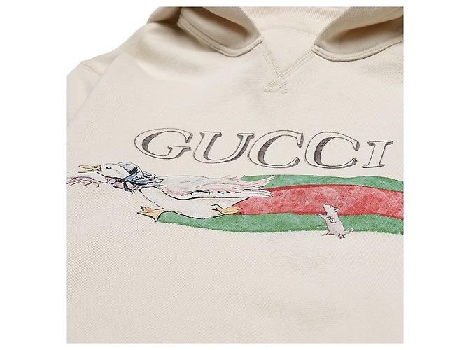 Gucci Felpa con cappuccio in cotone stampato per ragazzi Bianco - vista 5