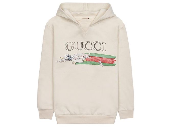 Gucci Felpa con cappuccio in cotone stampato per ragazzi Bianco - vista 9