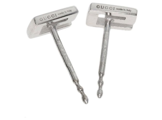 Orecchini a lobo G-Logo in oro bianco 18K Gucci - vista 3