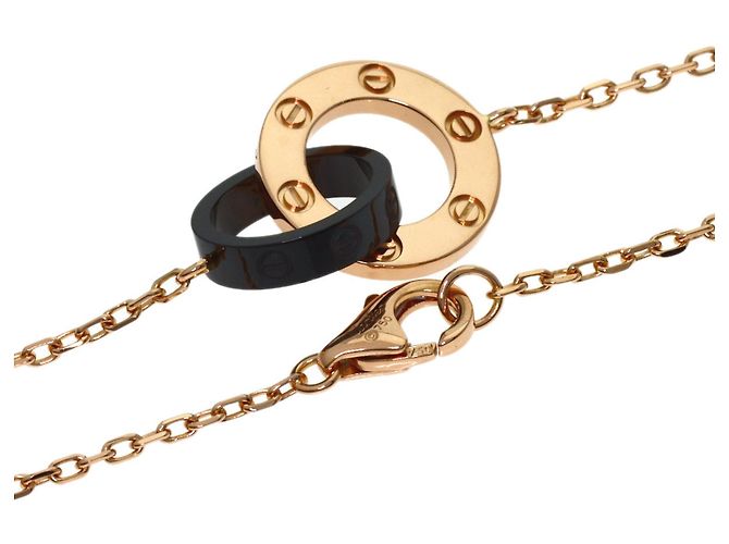 Collana Cartier Love Circle 3P Diamanti in Oro Rosa 18K - vista 2