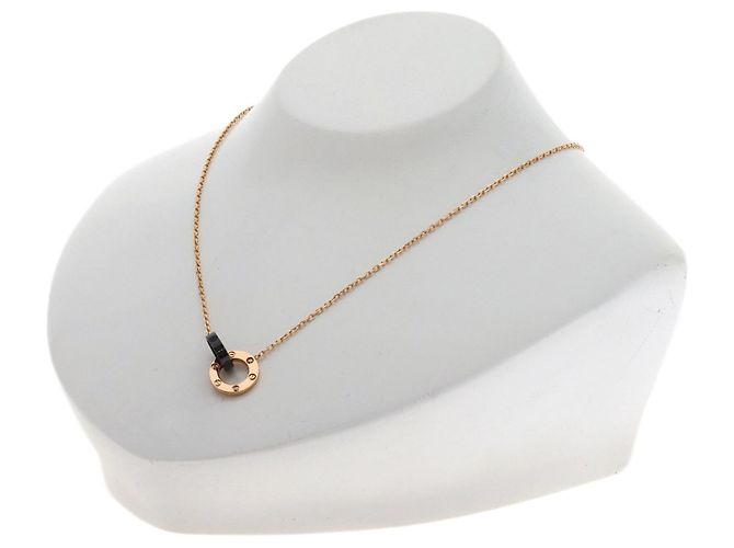 Collana Cartier Love Circle 3P Diamanti in Oro Rosa 18K - vista 5