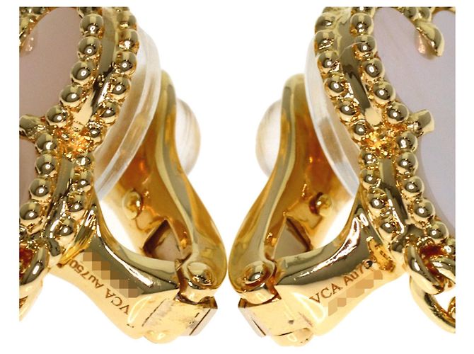 Pendientes Magic Alhambra 3-Motif de nácar y ónix de Van Cleef & Arpels - vista 4