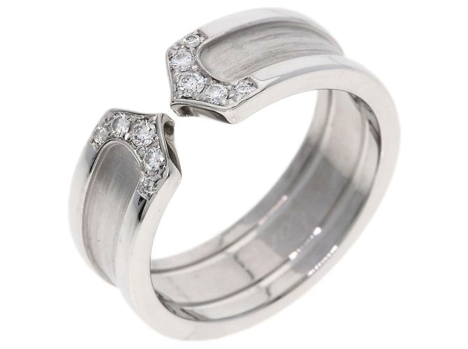 Anello Cartier C2 SM in diamante e oro bianco 18K - vista 2