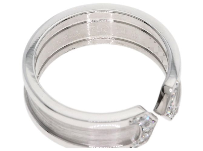 Anello Cartier C2 SM in diamante e oro bianco 18K - vista 5