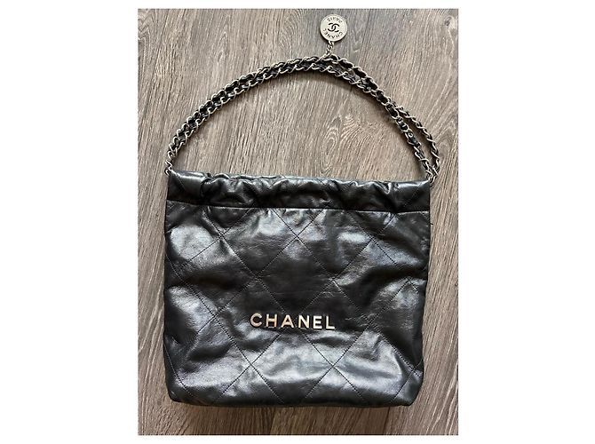 Borsa Chanel 22 Small Pelle di Vitello Lucida Nero - vista 5