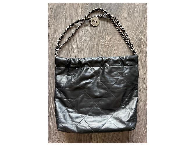 Borsa Chanel 22 Small Pelle di Vitello Lucida Nero - vista 6