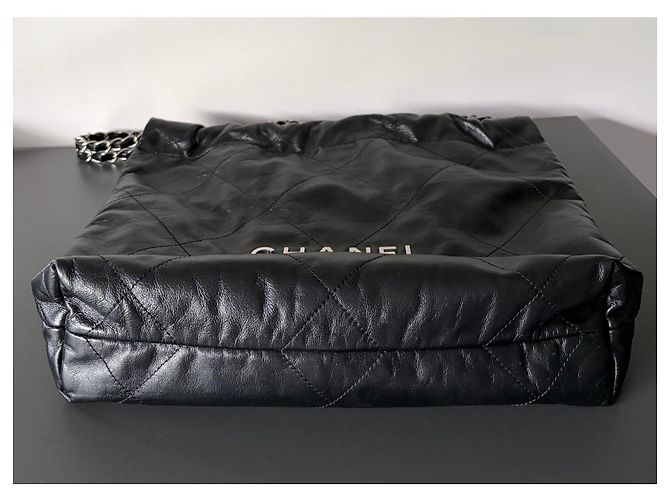 Borsa Chanel 22 Small Pelle di Vitello Lucida Nero - vista 7