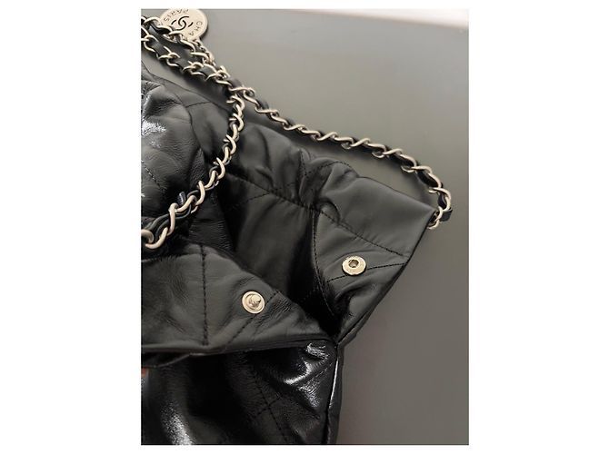 Borsa Chanel 22 Small Pelle di Vitello Lucida Nero - vista 9