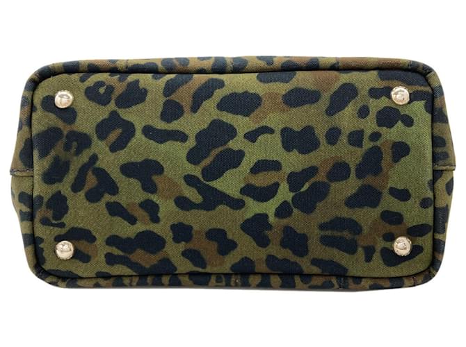 Borsa 2-Way Prada Canapa Mini Leopard Print Cachi - vista 4
