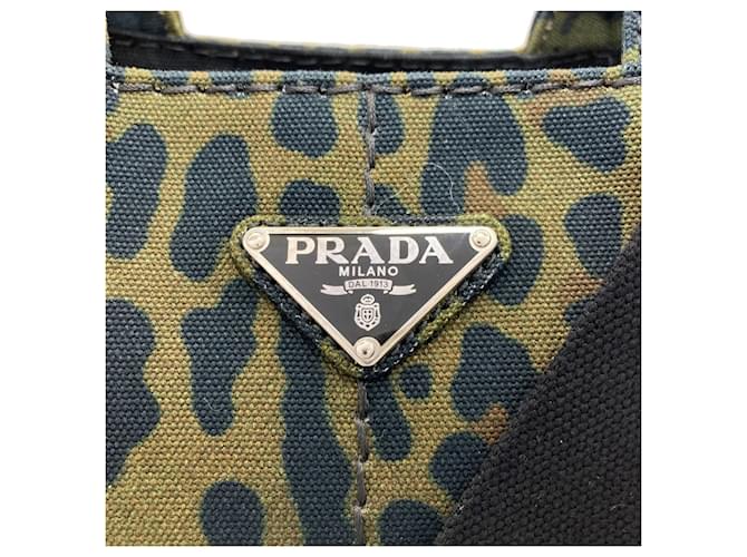 Borsa 2-Way Prada Canapa Mini Leopard Print Cachi - vista 7