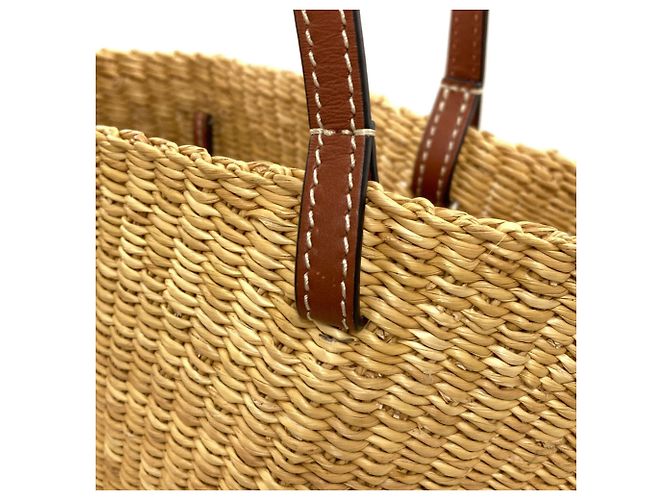 Borsa Tote Loewe Shell Basket Bag Beige - vista 12