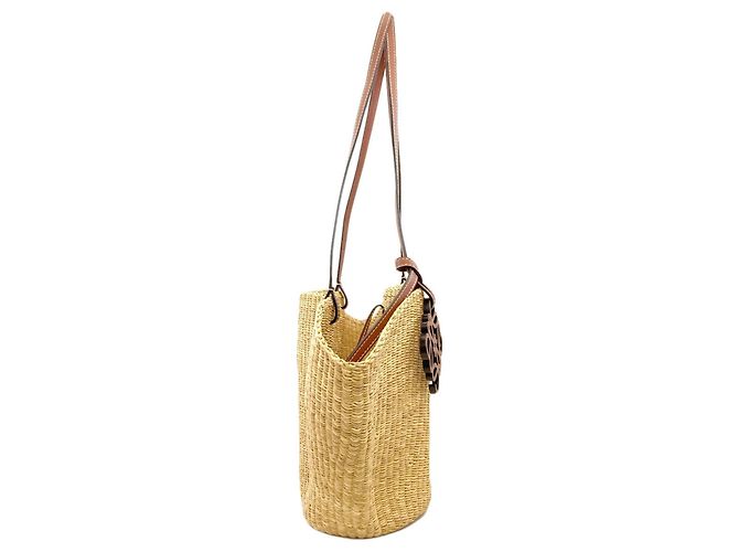 Borsa Tote Loewe Shell Basket Bag Beige - vista 3