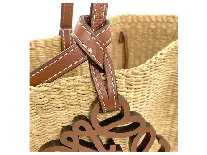 Borsa Tote Loewe Shell Basket Bag Beige - vista 9