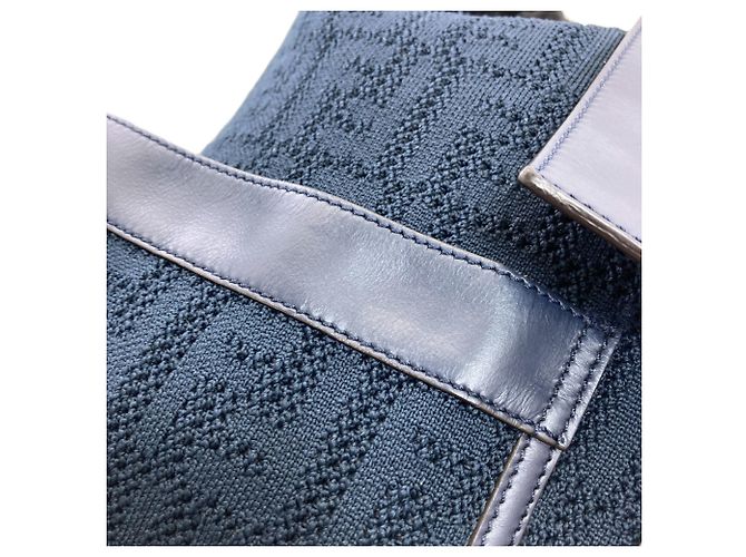 Fendi Strike Rucksack aus Canvas Schwarz Marineblau - Ansicht 10