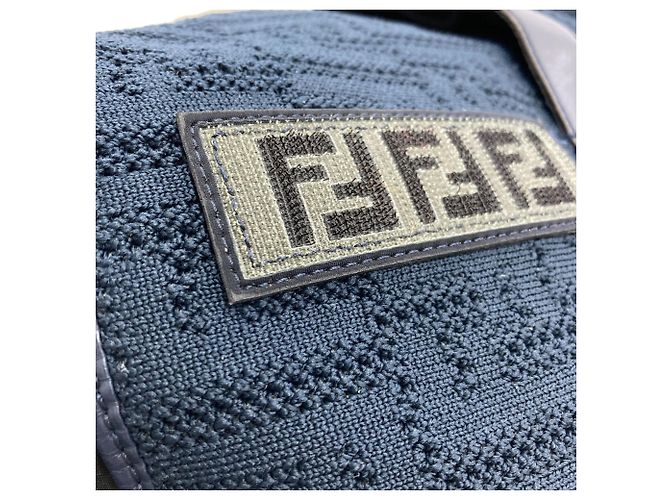 Fendi Strike Rucksack aus Canvas Schwarz Marineblau - Ansicht 12