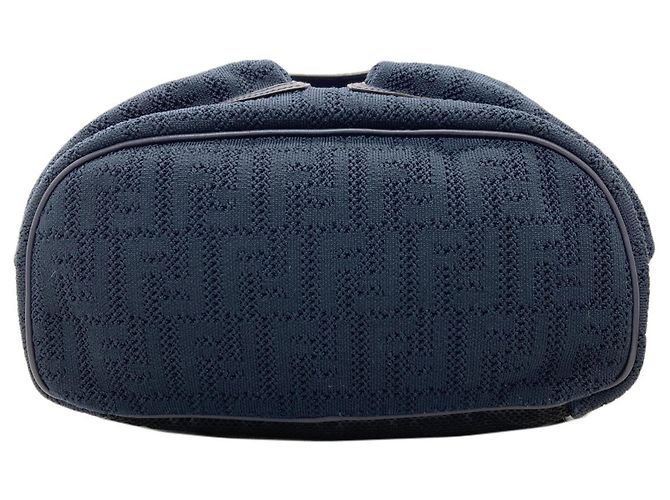 Fendi Strike Rucksack aus Canvas Schwarz Marineblau - Ansicht 4