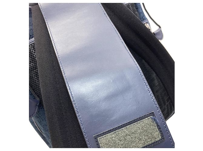 Fendi Strike Rucksack aus Canvas Schwarz Marineblau - Ansicht 8