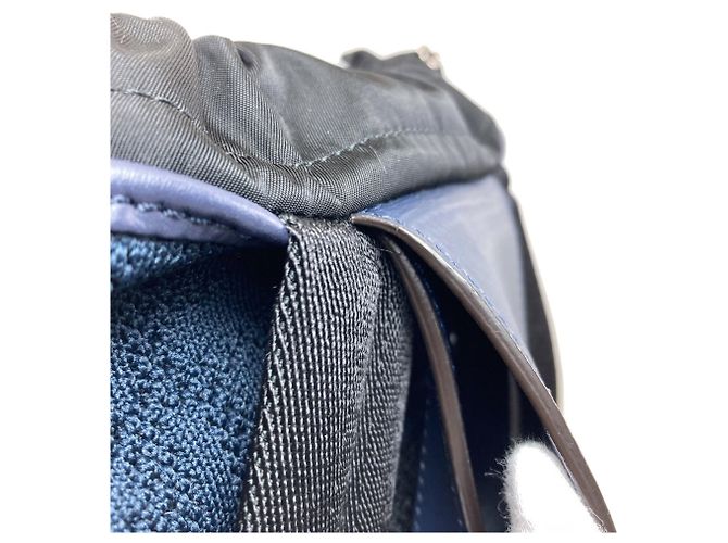 Fendi Strike Rucksack aus Canvas Schwarz Marineblau - Ansicht 9