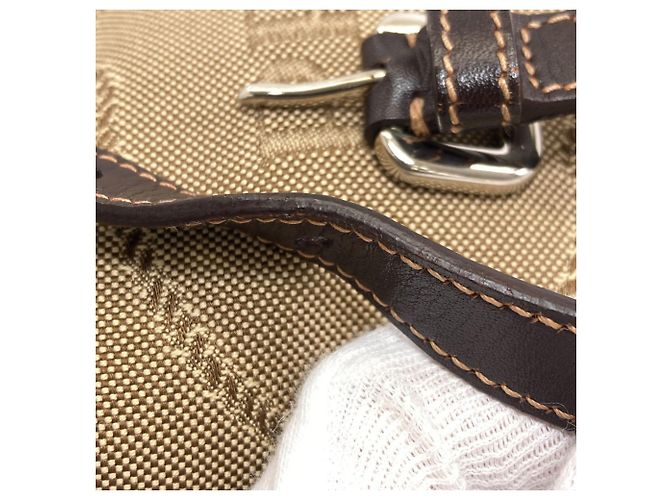Borsa a mano in tela con logo Prada per donna Marrone - vista 10