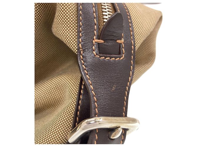 Borsa a mano in tela con logo Prada per donna Marrone - vista 11