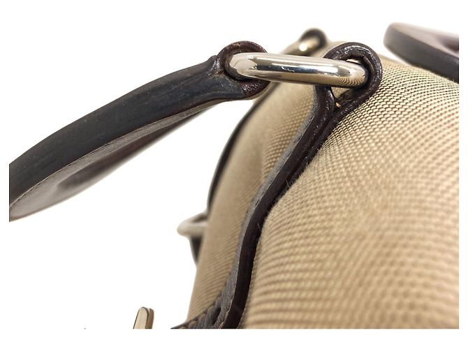 Borsa a mano in tela con logo Prada per donna Marrone - vista 12