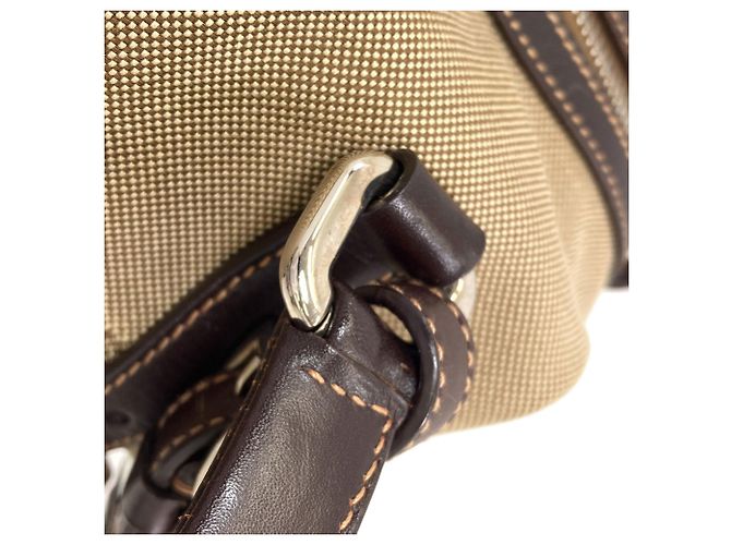 Borsa a mano in tela con logo Prada per donna Marrone - vista 13